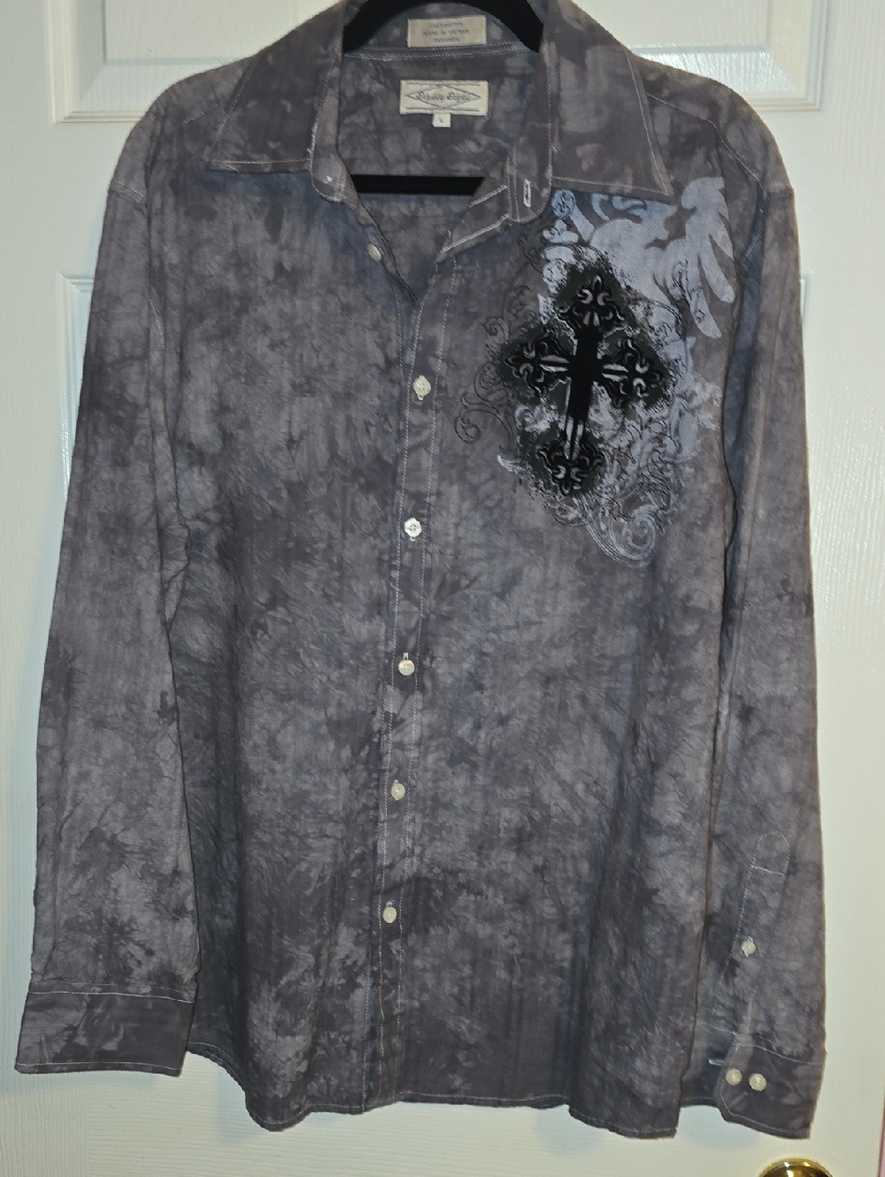 Eighty Eight Slate Gray Cotton Button-Up‎ Shirt